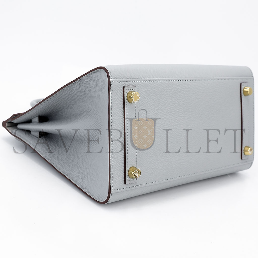 H**mes master birkin 30 epsom leather haze blue gold buckle bag 8007416001 (30*23*15cm)